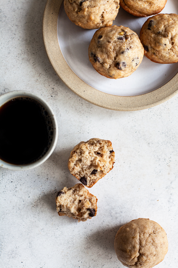 Perfect Vegan Banana Chocolate Chip Muffins | The Full Helping