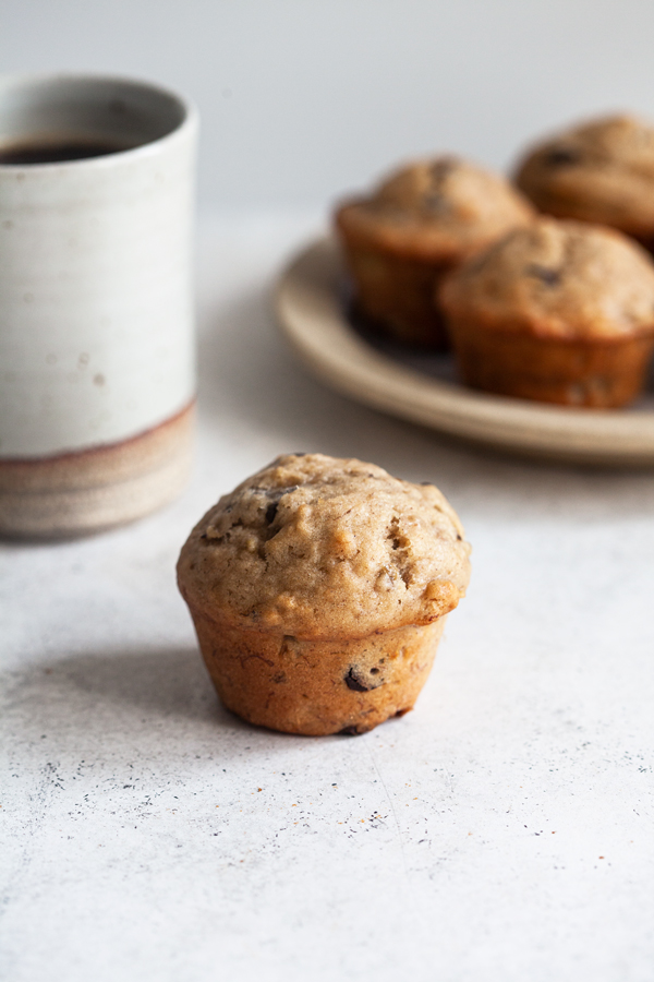 Perfect Vegan Banana Chocolate Chip Muffins | The Full Helping