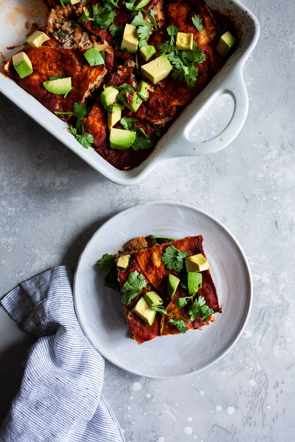 Vegan Chick'n Enchilada Breakfast Casserole | The Full Helping