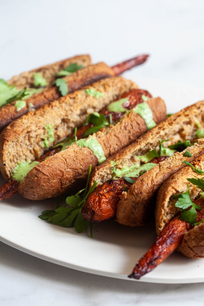 Sweet & Smoky Glazed Carrot Dogs | The Full Helping