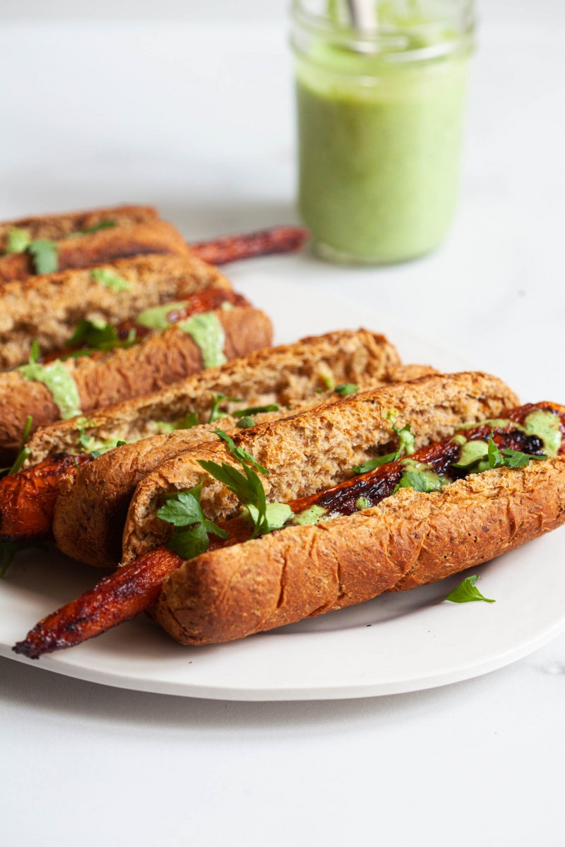 Sweet & Smoky Glazed Carrot Dogs | The Full Helping