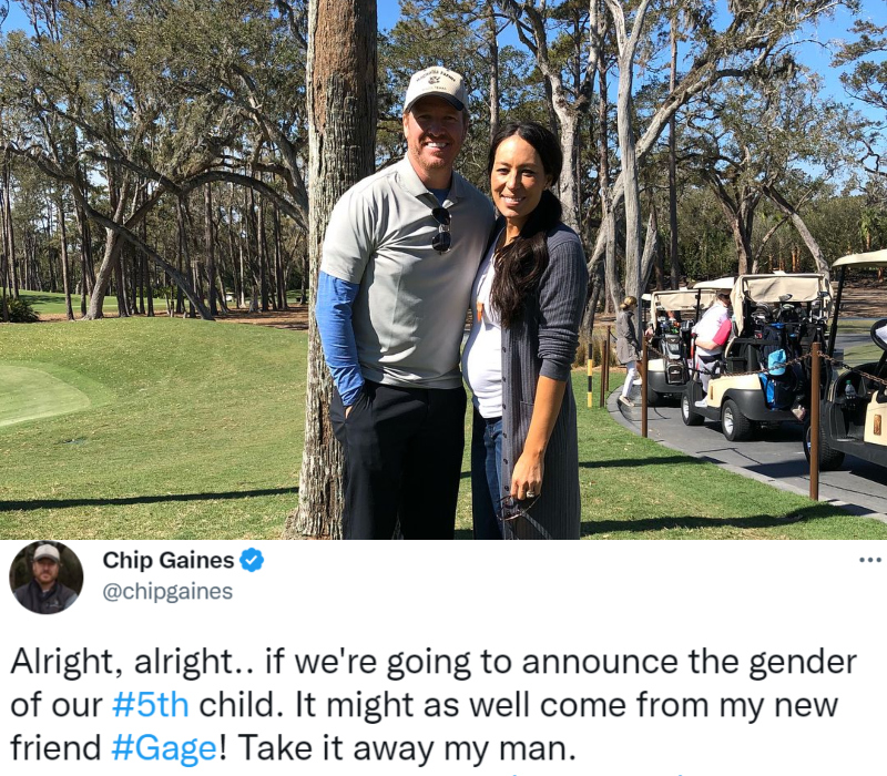 Gender Reveal! | Instagram/@joannagaines & Twitter/@chipgaines